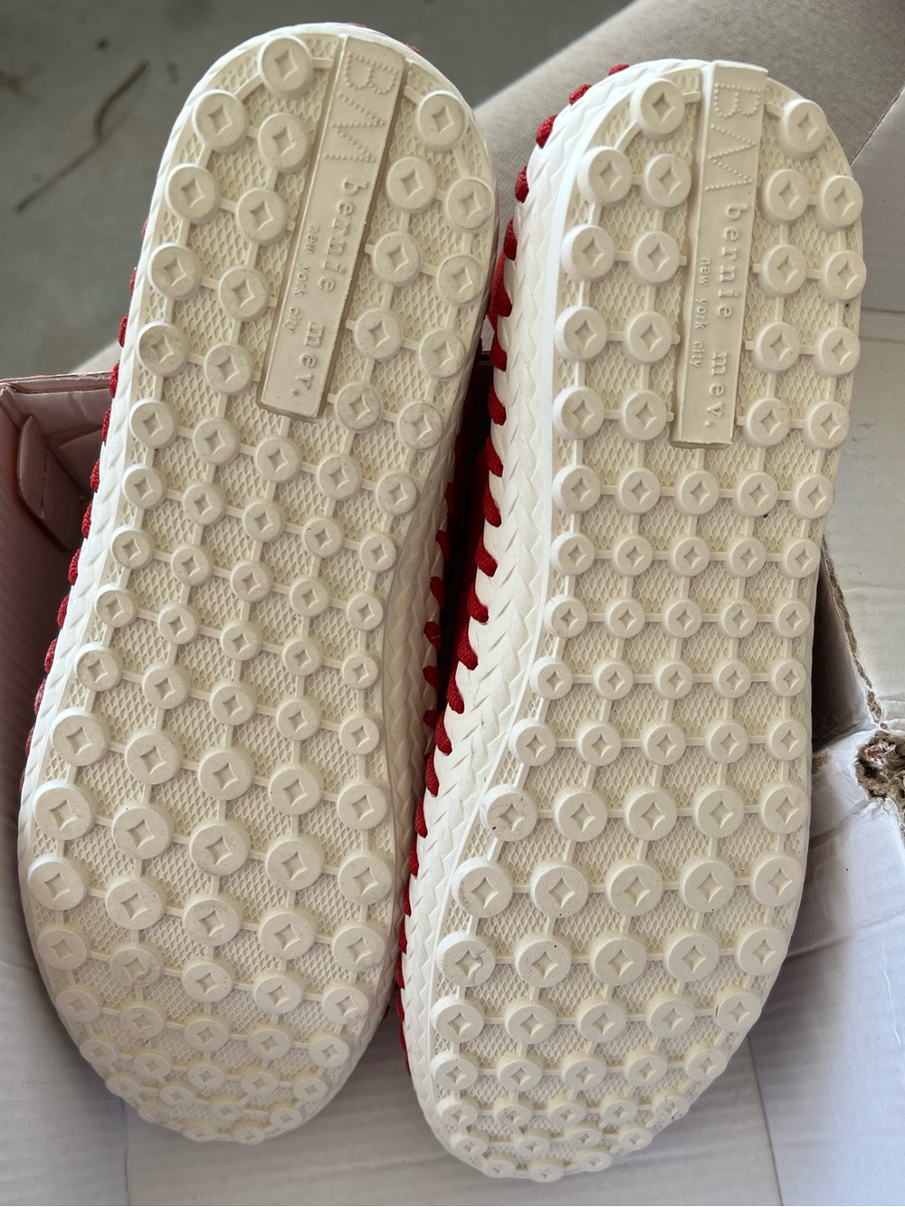 Bernie Mev Red Laser-Cut Slip-On Casual Shoes - Picture 7 of 7